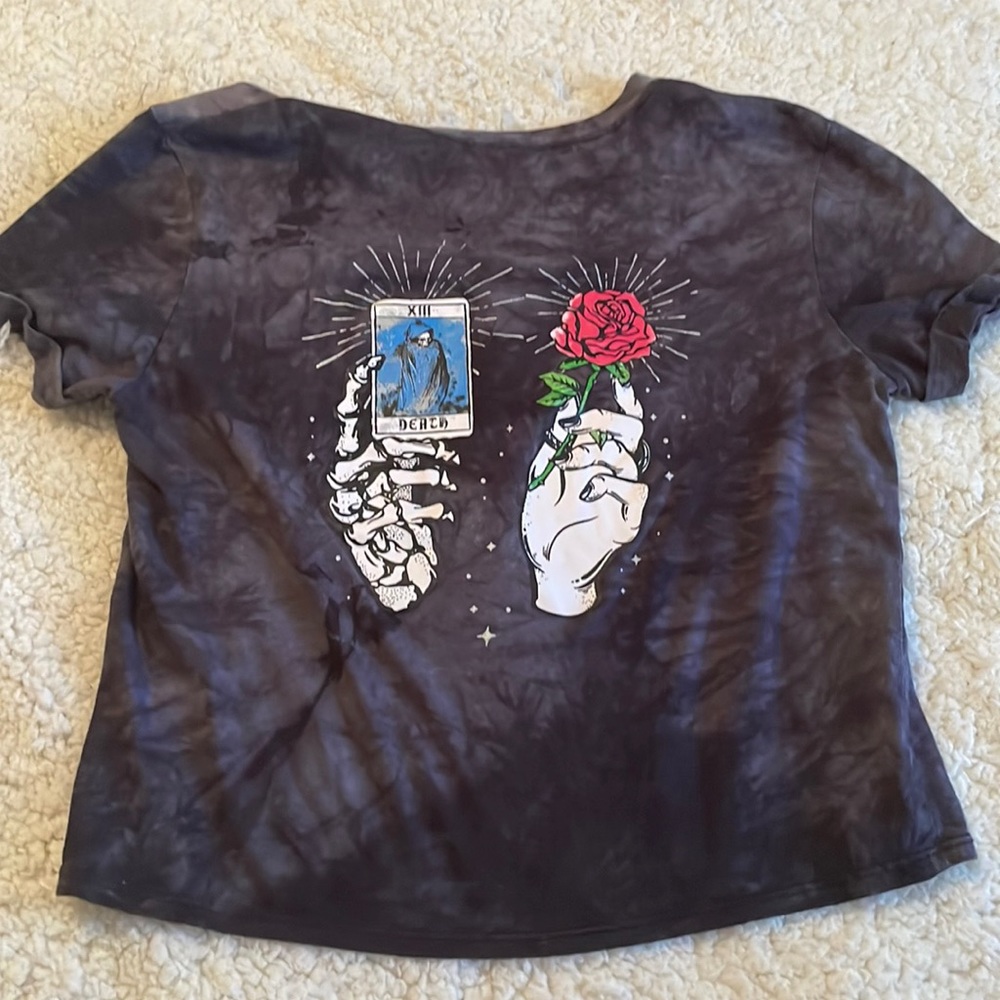 Skeleton hands crop top